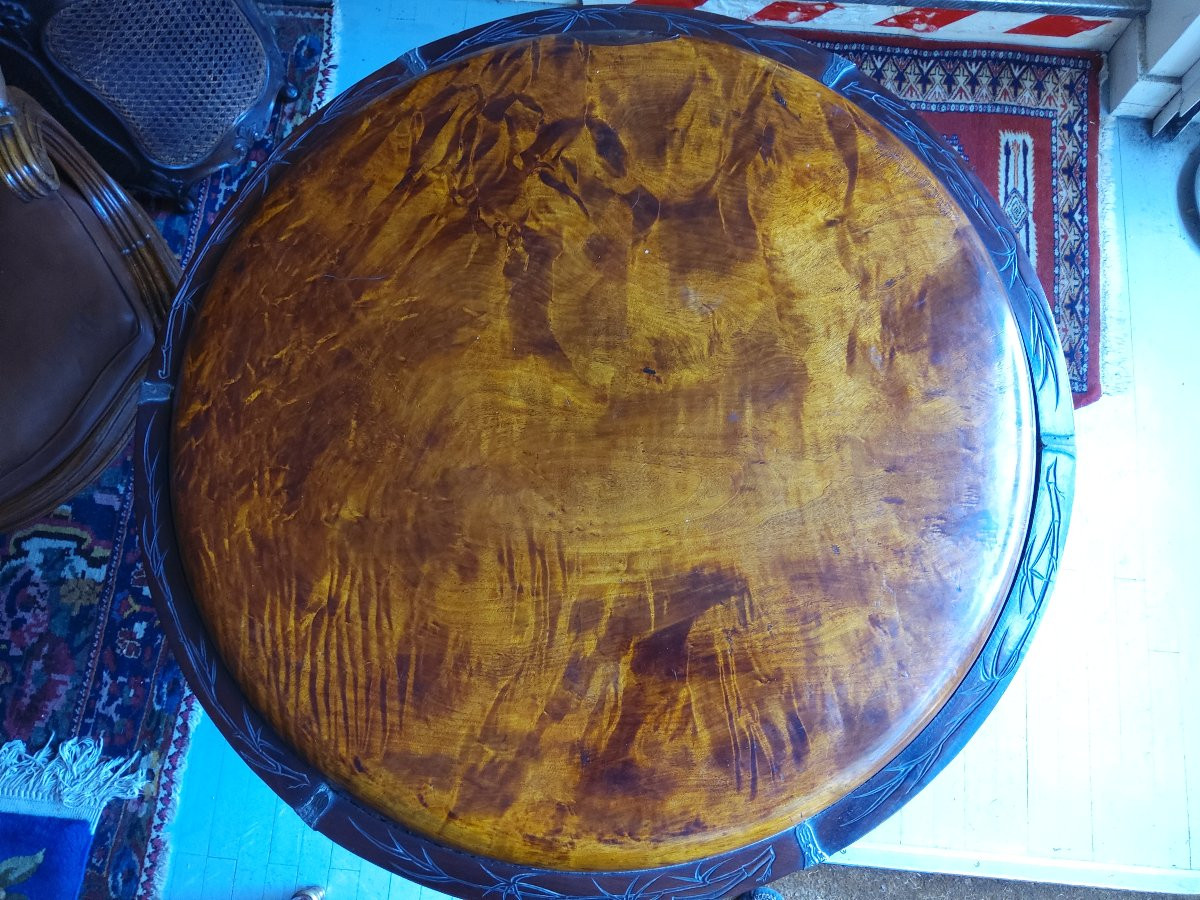 19th Century Vietnam Or China Pedestal Table In Sandalwood-photo-2